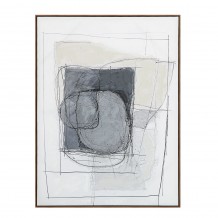 WOMB BEAUTY ΠΙΝΑΚΑΣ ΔΙΑΚΟΣΜΗΤΙΚΟΣ ΜΕ ΚΟΡΝΙΖΑ 90x120x4cm ΚΑΜΒΑΣ ΜΠΛΕ ΣΚΟΥΡΟ ΓΚΡΙ ΜΠΕΖ ΞΥΛΟ ΦΥΣΙΚΟ c543166