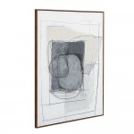 WOMB BEAUTY ΠΙΝΑΚΑΣ ΔΙΑΚΟΣΜΗΤΙΚΟΣ ΜΕ ΚΟΡΝΙΖΑ 90x120x4cm ΚΑΜΒΑΣ ΜΠΛΕ ΣΚΟΥΡΟ ΓΚΡΙ ΜΠΕΖ ΞΥΛΟ ΦΥΣΙΚΟ c543166