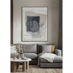 WOMB BEAUTY ΠΙΝΑΚΑΣ ΔΙΑΚΟΣΜΗΤΙΚΟΣ ΜΕ ΚΟΡΝΙΖΑ 90x120x4cm ΚΑΜΒΑΣ ΜΠΛΕ ΣΚΟΥΡΟ ΓΚΡΙ ΜΠΕΖ ΞΥΛΟ ΦΥΣΙΚΟ c543166