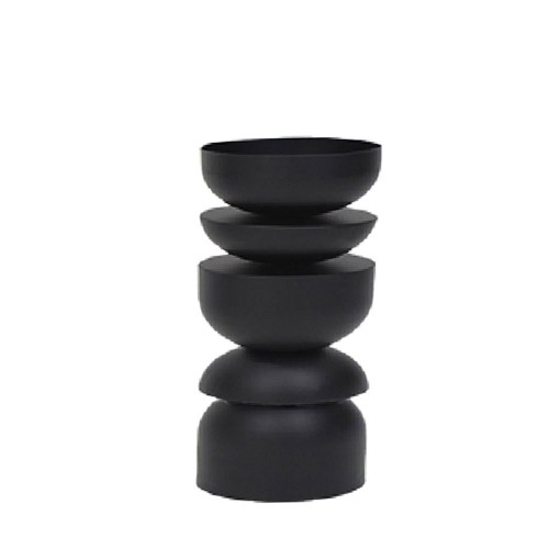 ZULU ΔΙΑΚΟΣΜΗΤΙΚΟ ΚΗΡΟΠΗΓΙΟ 11x11x39cm ΜΕΤΑΛΛΟ ΜΑΥΡΟ c543183