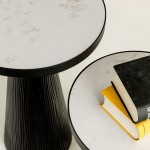 LAMP SIDE TABLE ΛΕΥΚΟ ΜΑΥΡΟ 41x41x63 5cm c543203