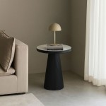 LAMP SIDE TABLE ΛΕΥΚΟ ΜΑΥΡΟ 41x41x63 5cm c543203