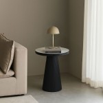LAMP SIDE TABLE ΛΕΥΚΟ ΜΑΥΡΟ 36x36x55cm c543204
