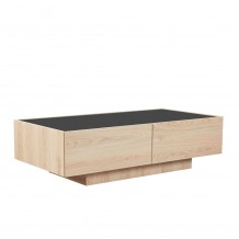 CUBIUS COFFEE TABLE ΦΥΣΙΚΟ ΦΙΜΕ ΜΑΥΡΟ 118x59x33cm c543213