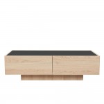 CUBIUS COFFEE TABLE ΦΥΣΙΚΟ ΦΙΜΕ ΜΑΥΡΟ 118x59x33cm c543213