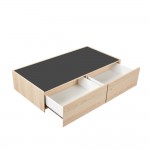 CUBIUS COFFEE TABLE ΦΥΣΙΚΟ ΦΙΜΕ ΜΑΥΡΟ 118x59x33cm c543213