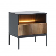 MYSTERY ΚΟΜΟΔΙΝΟ 1ΣΥΡΤΑΡΙ 1ΡΑΦΙ ΦΥΣΙΚΟ ΣΚΟΥΡΟ ΜΑΥΡΟ 54x39x56cm c543219