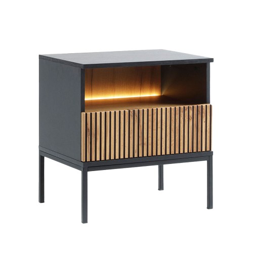 MYSTERY ΚΟΜΟΔΙΝΟ 1ΣΥΡΤΑΡΙ 1ΡΑΦΙ ΦΥΣΙΚΟ ΣΚΟΥΡΟ ΜΑΥΡΟ 54x39x56cm c543219