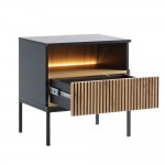 MYSTERY ΚΟΜΟΔΙΝΟ 1ΣΥΡΤΑΡΙ 1ΡΑΦΙ ΦΥΣΙΚΟ ΣΚΟΥΡΟ ΜΑΥΡΟ 54x39x56cm c543219