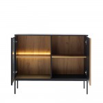 MYSTERY ΚΟΜΟΤΑ 2ΠΟΡΤΕΣ ΦΥΣΙΚΟ ΣΚΟΥΡΟ ΜΑΥΡΟ 104x39x83cm c543220