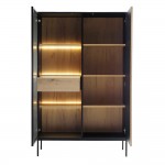 MYSTERY ΒΙΤΡΙΝΑ 2ΠΟΡΤΕΣ ΦΥΣΙΚΟ ΣΚΟΥΡΟ ΜΑΥΡΟ 104x39x166cm c543221