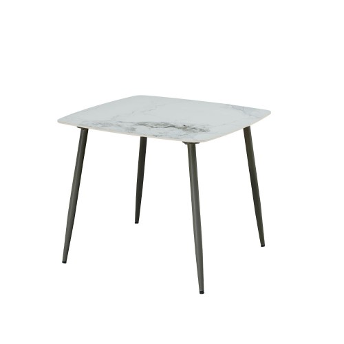 QUADRO ΤΡΑΠΕΖΙ ΛΕΥΚΟ ΜΕ ΟΨΗ ΜΑΡΜΑΡΟΥ 90x90x77cm c543228