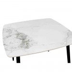 QUADRO ΤΡΑΠΕΖΙ ΛΕΥΚΟ ΜΕ ΟΨΗ ΜΑΡΜΑΡΟΥ 90x90x77cm c543228