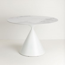 ATRIUM ΤΡΑΠΕΖΙ ΛΕΥΚΟ ΜΕ ΟΨΗ ΜΑΡΜΑΡΟΥ 110x110x76cm c543229