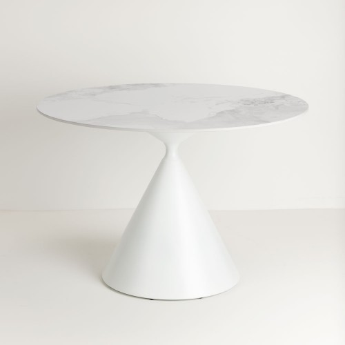 ATRIUM ΤΡΑΠΕΖΙ ΛΕΥΚΟ ΜΕ ΟΨΗ ΜΑΡΜΑΡΟΥ 110x110x76cm c543229