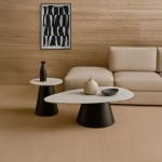 OVO COFFEE TABLE SET 2ΤΕΜ ΛΕΥΚΟ ΜΕ ΟΨΗ ΜΑΡΜΑΡΟΥ ΜΑΥΡΟ 129x69x38cm c543235