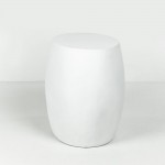 LITHOS OVAL SIDE TABLE ΛΕΥΚΟ 62x43 5x53cm c543244