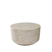 LITHOS ROUND COFFEE TABLE TRAVERTINE 70x70x36cm c543257