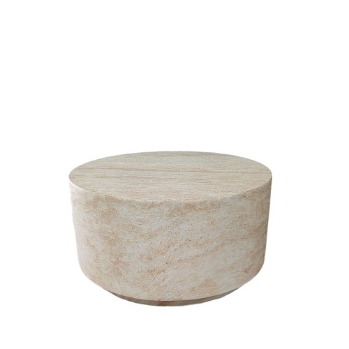 LITHOS ROUND COFFEE TABLE TRAVERTINE 70x70x36cm c543257