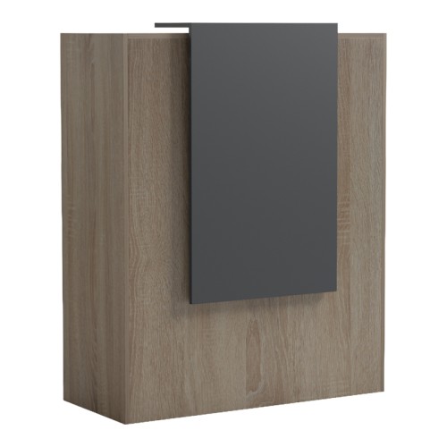Γραφείο reception Zowel pakoworld με led sonoma-ανθρακί 90x40x110εκ c543338