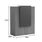Γραφείο reception Zowel pakoworld με led sonoma-ανθρακί 90x40x110εκ c543338