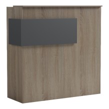 Γραφείο reception Optima pakoworld με led sonoma-ανθρακί 110x40x110εκ c543346