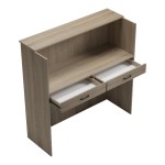 Γραφείο reception Optima pakoworld με led sonoma-ανθρακί 110x40x110εκ c543346