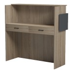 Γραφείο reception Optima pakoworld με led sonoma-ανθρακί 110x40x110εκ c543346
