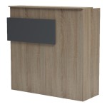 Γραφείο reception Optima pakoworld με led sonoma-ανθρακί 110x40x110εκ c543346