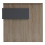 Γραφείο reception Optima pakoworld με led sonoma-ανθρακί 110x40x110εκ c543346