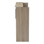 Γραφείο reception Optima pakoworld με led sonoma-ανθρακί 110x40x110εκ c543346