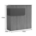 Γραφείο reception Optima pakoworld με led sonoma-ανθρακί 110x40x110εκ c543346
