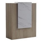 Γραφείο reception Zowel pakoworld με led sonoma-λευκή όψη μαρμάρου 90x40x110εκ c543349