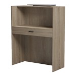 Γραφείο reception Zowel pakoworld με led sonoma-λευκή όψη μαρμάρου 90x40x110εκ c543349