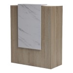 Γραφείο reception Zowel pakoworld με led sonoma-λευκή όψη μαρμάρου 90x40x110εκ c543349