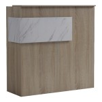 Γραφείο reception Optima pakoworld με led sonoma-λευκή όψη μαρμάρου 110x40x110εκ c543366