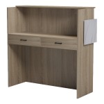 Γραφείο reception Optima pakoworld με led sonoma-λευκή όψη μαρμάρου 110x40x110εκ c543366