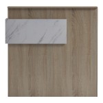 Γραφείο reception Optima pakoworld με led sonoma-λευκή όψη μαρμάρου 110x40x110εκ c543366