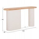 ΚΟΝΣΟΛΑ ΣΕΙΡΑ SANTORINI HM18338 ΤΟΠ ΞΥΛΟ ΕΛΑΤΟΥ-ΒΑΣΗ ΥΠΟΛΕΥΚΟ MDF 150x35x82Υεκ c543377