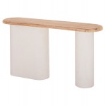 ΚΟΝΣΟΛΑ ΣΕΙΡΑ SANTORINI HM18338 ΤΟΠ ΞΥΛΟ ΕΛΑΤΟΥ-ΒΑΣΗ ΥΠΟΛΕΥΚΟ MDF 150x35x82Υεκ c543377