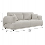 ΚΑΝΑΠΕΣ 3-ΘΕΣΙΟΣ STRUCTO HM3329 02 ΑΝΟΙΧΤΟ ΜΠΕΖ ΥΦΑΣΜΑ 227x94x88Υεκ c543382