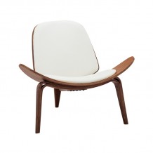 Πολυθρόνα Vilma pakoworld PU μπεζ- plywood καρυδί 90x76 5x74 5εκ c543492
