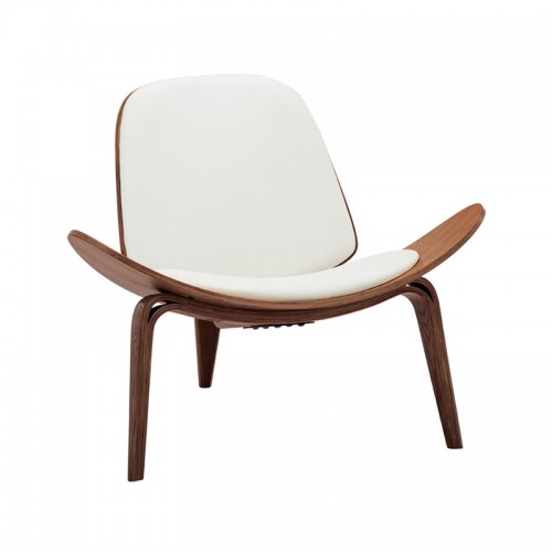 Πολυθρόνα Vilma pakoworld PU μπεζ- plywood καρυδί 90x76 5x74 5εκ c543492