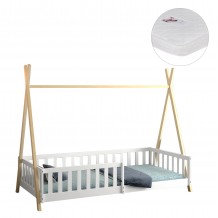 ΚΡΕΒΑΤΙ ΠΑΙΔΙΚΟ ΜΕ ΚΑΓΚΕΛΑ MUNK HM21325 ΠΕΥΚΟ ΛΕΥΚΟ ΦΥΣΙΚΟ--ΜΕ ΣΤΡΩΜΑ 90x190εκ c543496