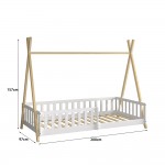 ΚΡΕΒΑΤΙ ΠΑΙΔΙΚΟ ΜΕ ΚΑΓΚΕΛΑ MUNK HM739 03 τ MONTESSORI ΠΕΥΚΟ ΦΥΣΙΚΟ-ΛΕΥΚΟ--190x90εκ c543550