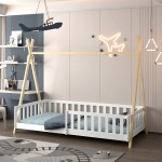 ΚΡΕΒΑΤΙ ΠΑΙΔΙΚΟ ΜΕ ΚΑΓΚΕΛΑ MUNK HM739 03 τ MONTESSORI ΠΕΥΚΟ ΦΥΣΙΚΟ-ΛΕΥΚΟ--190x90εκ c543550