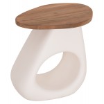 ΒΟΗΘΗΤΙΚΟ ΤΡΑΠΕΖΙ AIDA HM4692 02 FIBER CEMENT ΛΕΥΚΟ--ΞΥΛΟ TEAK TOP 47x60x59Υεκ c543552