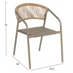 ΠΟΛΥΘΡΟΝΑ HOMAN HM6430 04 ΣΑΜΠΑΝΙ ΜΕΤΑΛΛΟ TEXTILENE--ΜΠΕΖ P E RATTAN 53 5x62x75Υεκ c543553