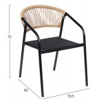 ΠΟΛΥΘΡΟΝΑ HOMAN HM6430 03 ΜΑΥΡΟ ΜΕΤΑΛΛΟ TEXTILENE--ΜΠΕΖ P E RATTAN 53 5x62x75Υεκ c543554