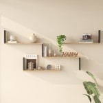 Ραφιέρα τοίχου Flear pakoworld oak με ανθρακί 179x14 5x76 2εκ c543633